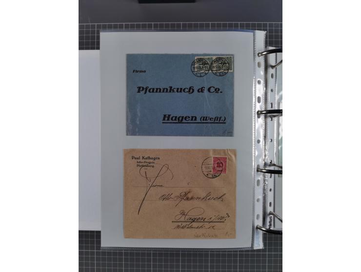 1920/23, interessante Sammlung mit ca. 570 Briefen, Karten und Ganzsachen inkl. Dienstmarken. Dabei Einzel- und Mehrfachfrank