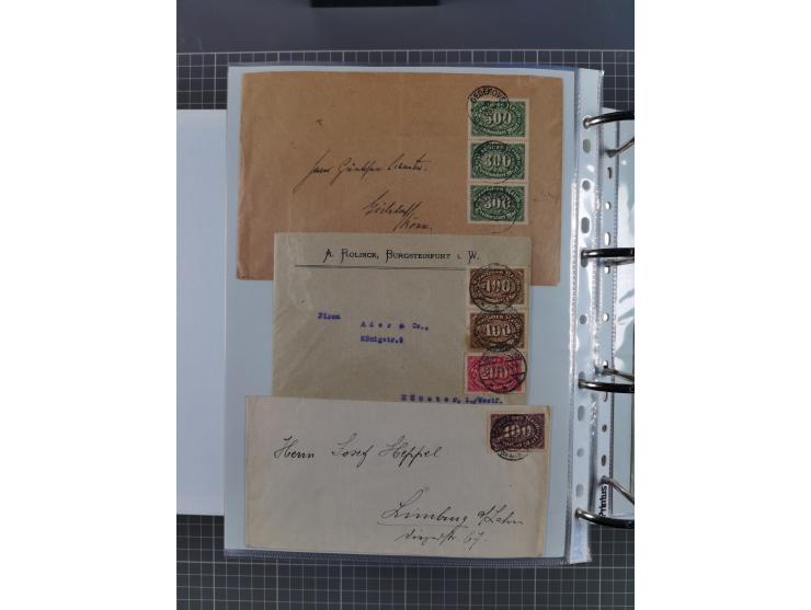1920/23, interessante Sammlung mit ca. 570 Briefen, Karten und Ganzsachen inkl. Dienstmarken. Dabei Einzel- und Mehrfachfrank