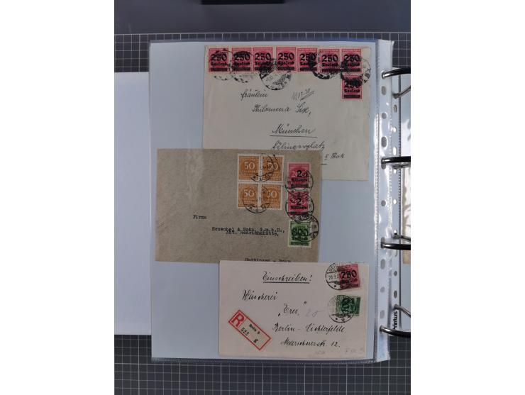 1920/23, interessante Sammlung mit ca. 570 Briefen, Karten und Ganzsachen inkl. Dienstmarken. Dabei Einzel- und Mehrfachfrank