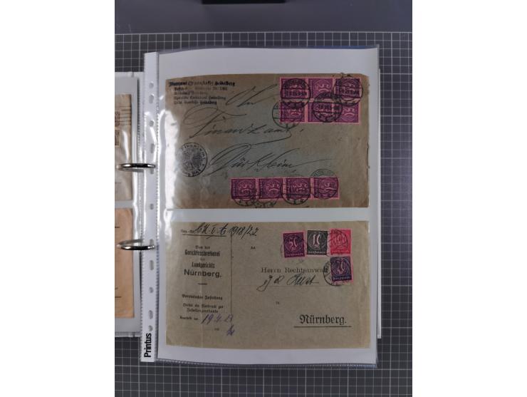 1920/23, interessante Sammlung mit ca. 570 Briefen, Karten und Ganzsachen inkl. Dienstmarken. Dabei Einzel- und Mehrfachfrank