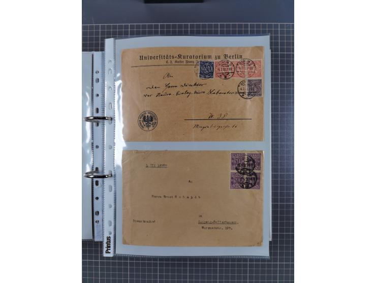 1920/23, interessante Sammlung mit ca. 570 Briefen, Karten und Ganzsachen inkl. Dienstmarken. Dabei Einzel- und Mehrfachfrank