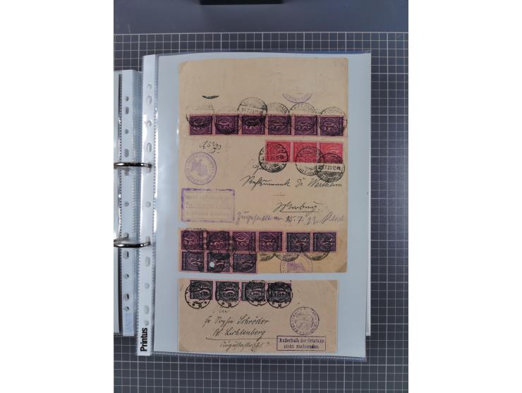 1920/23, interessante Sammlung mit ca. 570 Briefen, Karten und Ganzsachen inkl. Dienstmarken. Dabei Einzel- und Mehrfachfrank