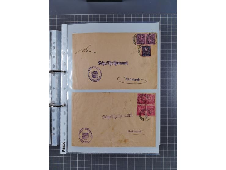 1920/23, interessante Sammlung mit ca. 570 Briefen, Karten und Ganzsachen inkl. Dienstmarken. Dabei Einzel- und Mehrfachfrank