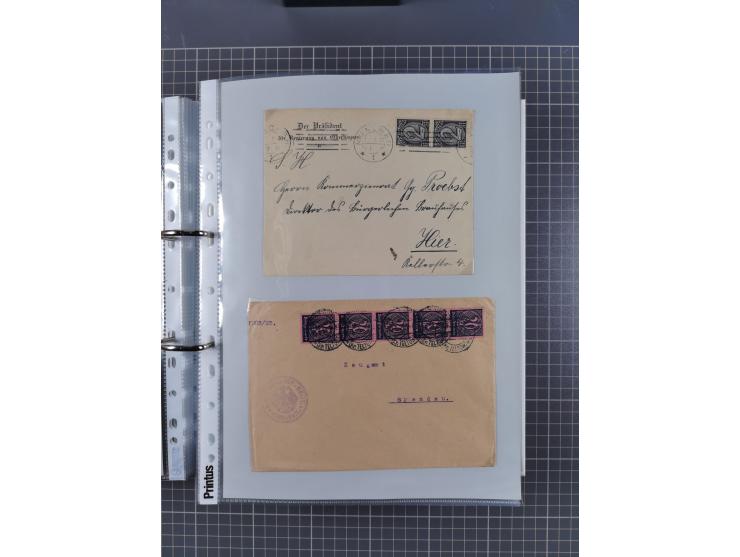 1920/23, interessante Sammlung mit ca. 570 Briefen, Karten und Ganzsachen inkl. Dienstmarken. Dabei Einzel- und Mehrfachfrank