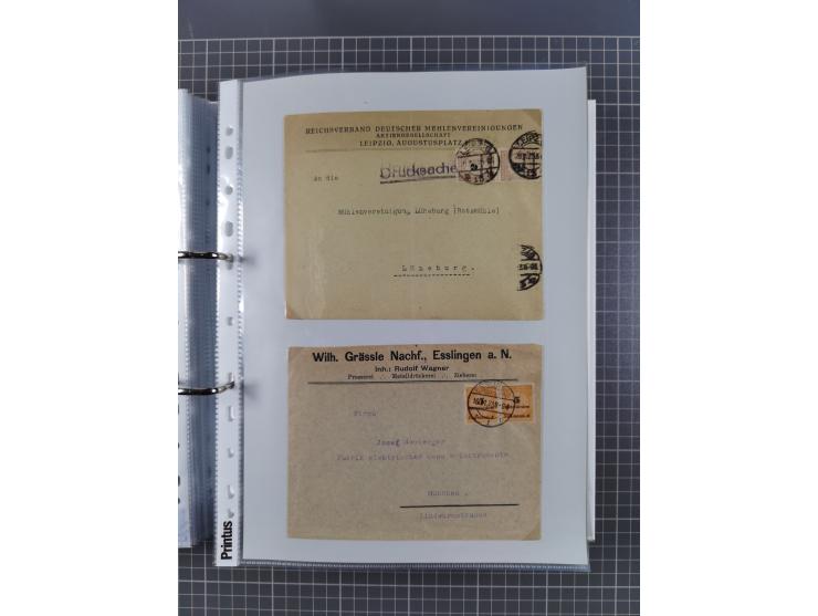 1920/23, interessante Sammlung mit ca. 570 Briefen, Karten und Ganzsachen inkl. Dienstmarken. Dabei Einzel- und Mehrfachfrank