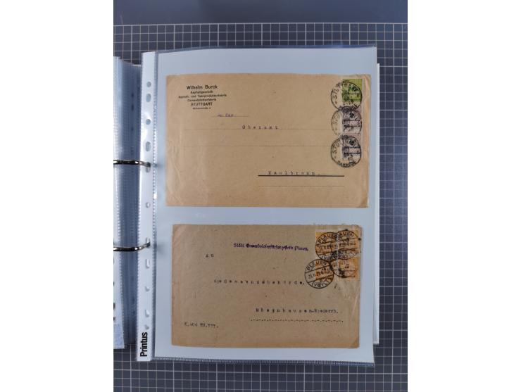 1920/23, interessante Sammlung mit ca. 570 Briefen, Karten und Ganzsachen inkl. Dienstmarken. Dabei Einzel- und Mehrfachfrank