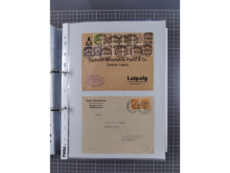 1920/23, interessante Sammlung mit ca. 570 Briefen, Karten und Ganzsachen inkl. Dienstmarken. Dabei Einzel- und Mehrfachfrank