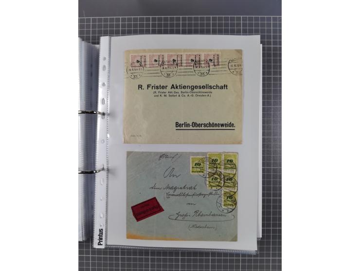1920/23, interessante Sammlung mit ca. 570 Briefen, Karten und Ganzsachen inkl. Dienstmarken. Dabei Einzel- und Mehrfachfrank