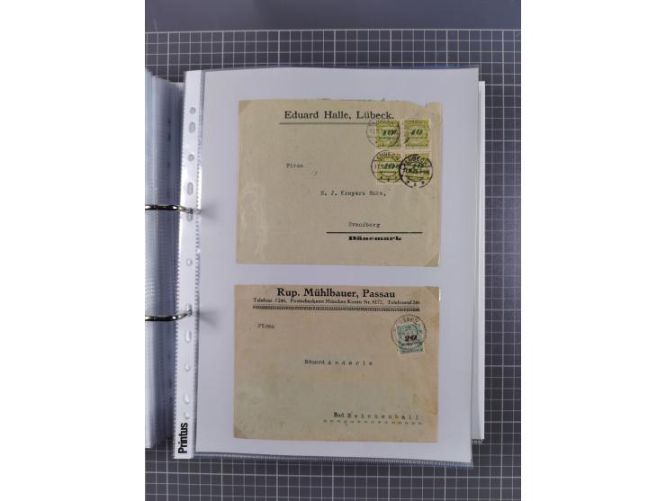 1920/23, interessante Sammlung mit ca. 570 Briefen, Karten und Ganzsachen inkl. Dienstmarken. Dabei Einzel- und Mehrfachfrank