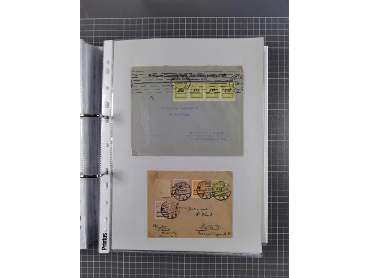 1920/23, interessante Sammlung mit ca. 570 Briefen, Karten und Ganzsachen inkl. Dienstmarken. Dabei Einzel- und Mehrfachfrank