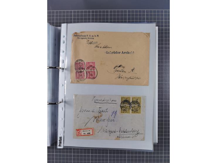 1920/23, interessante Sammlung mit ca. 570 Briefen, Karten und Ganzsachen inkl. Dienstmarken. Dabei Einzel- und Mehrfachfrank