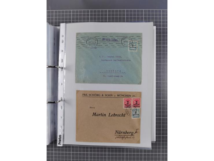 1920/23, interessante Sammlung mit ca. 570 Briefen, Karten und Ganzsachen inkl. Dienstmarken. Dabei Einzel- und Mehrfachfrank
