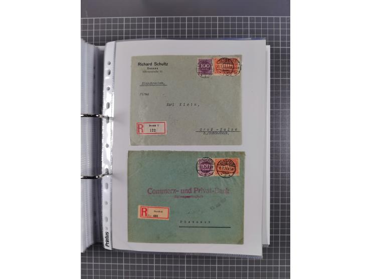 1920/23, interessante Sammlung mit ca. 570 Briefen, Karten und Ganzsachen inkl. Dienstmarken. Dabei Einzel- und Mehrfachfrank