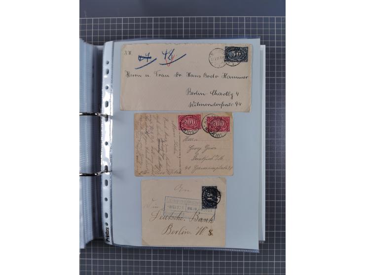 1920/23, interessante Sammlung mit ca. 570 Briefen, Karten und Ganzsachen inkl. Dienstmarken. Dabei Einzel- und Mehrfachfrank