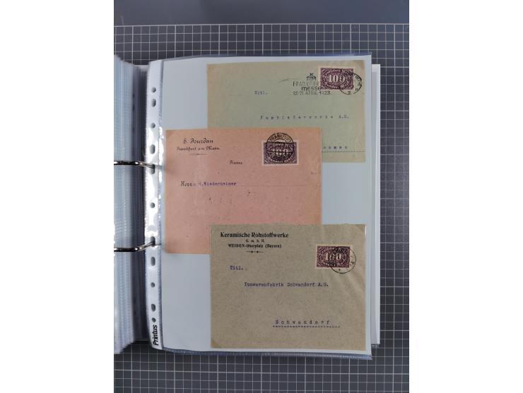 1920/23, interessante Sammlung mit ca. 570 Briefen, Karten und Ganzsachen inkl. Dienstmarken. Dabei Einzel- und Mehrfachfrank