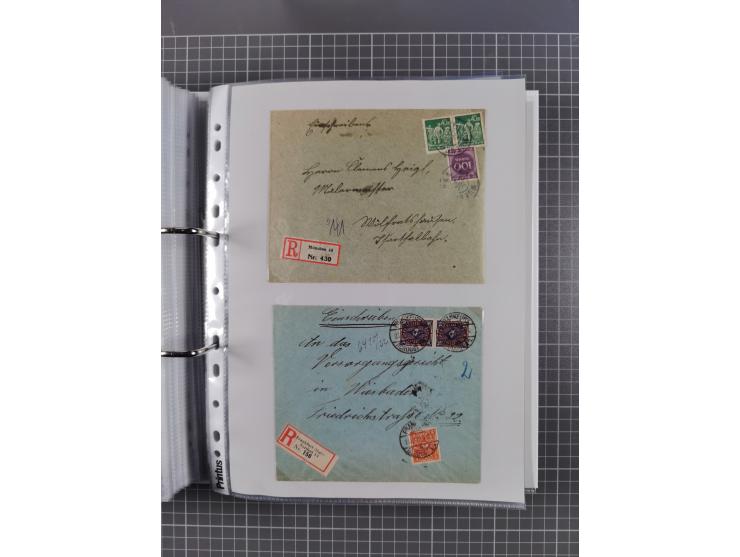 1920/23, interessante Sammlung mit ca. 570 Briefen, Karten und Ganzsachen inkl. Dienstmarken. Dabei Einzel- und Mehrfachfrank