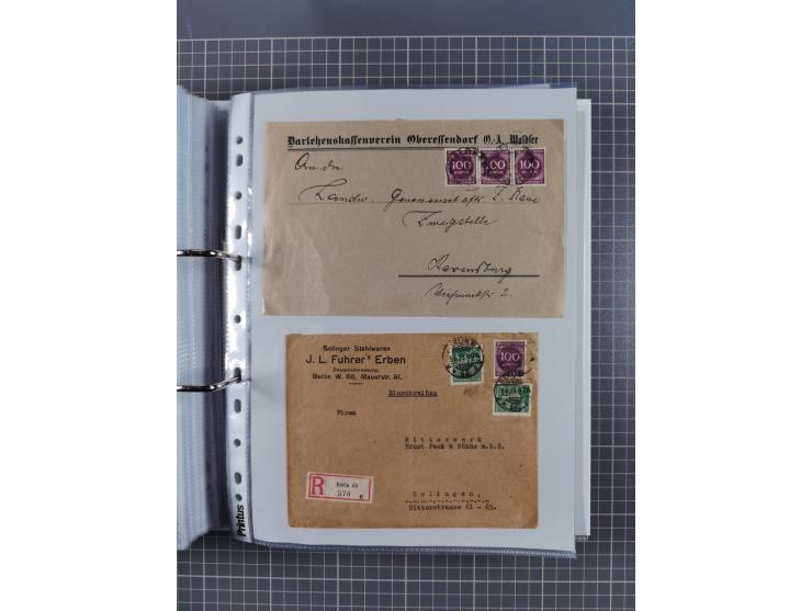1920/23, interessante Sammlung mit ca. 570 Briefen, Karten und Ganzsachen inkl. Dienstmarken. Dabei Einzel- und Mehrfachfrank