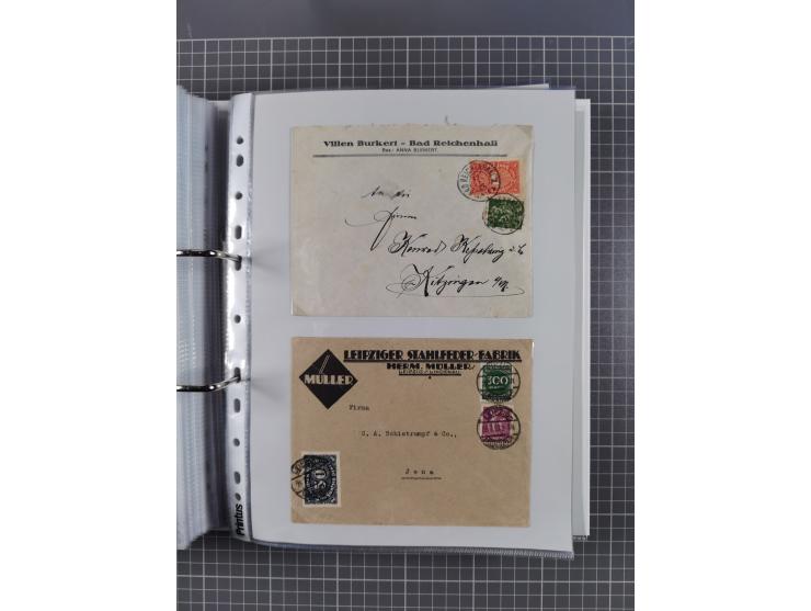 1920/23, interessante Sammlung mit ca. 570 Briefen, Karten und Ganzsachen inkl. Dienstmarken. Dabei Einzel- und Mehrfachfrank