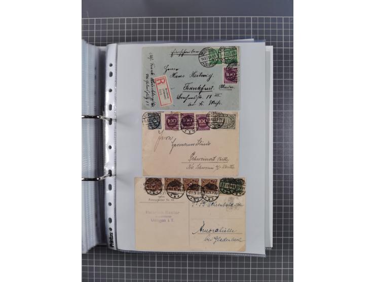 1920/23, interessante Sammlung mit ca. 570 Briefen, Karten und Ganzsachen inkl. Dienstmarken. Dabei Einzel- und Mehrfachfrank