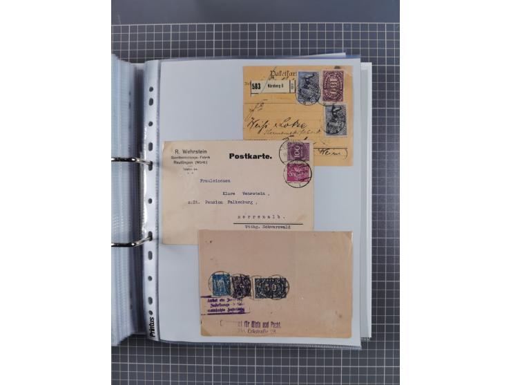 1920/23, interessante Sammlung mit ca. 570 Briefen, Karten und Ganzsachen inkl. Dienstmarken. Dabei Einzel- und Mehrfachfrank