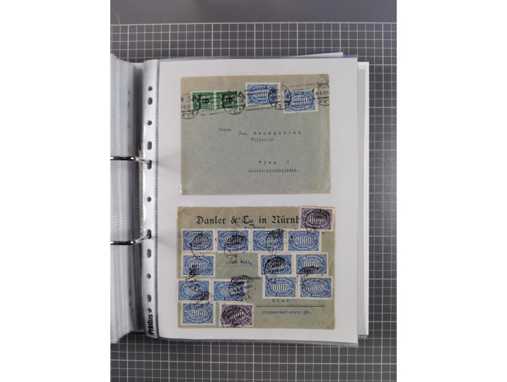 1920/23, interessante Sammlung mit ca. 570 Briefen, Karten und Ganzsachen inkl. Dienstmarken. Dabei Einzel- und Mehrfachfrank
