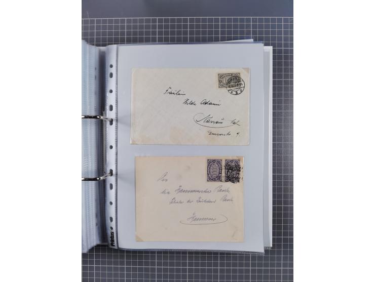 1920/23, interessante Sammlung mit ca. 570 Briefen, Karten und Ganzsachen inkl. Dienstmarken. Dabei Einzel- und Mehrfachfrank