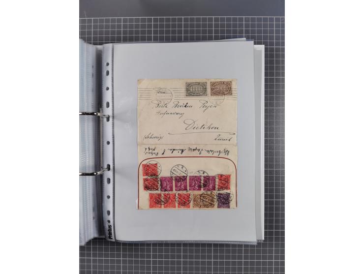 1920/23, interessante Sammlung mit ca. 570 Briefen, Karten und Ganzsachen inkl. Dienstmarken. Dabei Einzel- und Mehrfachfrank