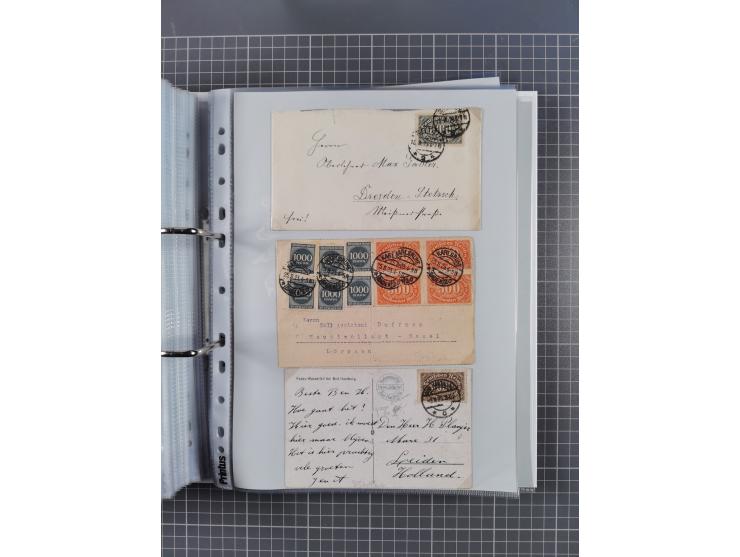 1920/23, interessante Sammlung mit ca. 570 Briefen, Karten und Ganzsachen inkl. Dienstmarken. Dabei Einzel- und Mehrfachfrank
