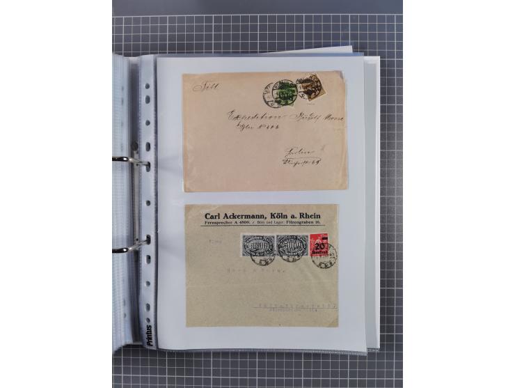1920/23, interessante Sammlung mit ca. 570 Briefen, Karten und Ganzsachen inkl. Dienstmarken. Dabei Einzel- und Mehrfachfrank