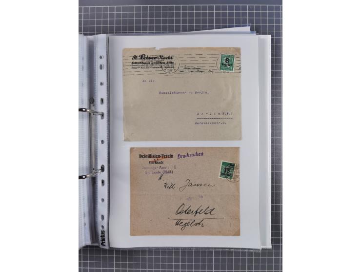 1920/23, interessante Sammlung mit ca. 570 Briefen, Karten und Ganzsachen inkl. Dienstmarken. Dabei Einzel- und Mehrfachfrank