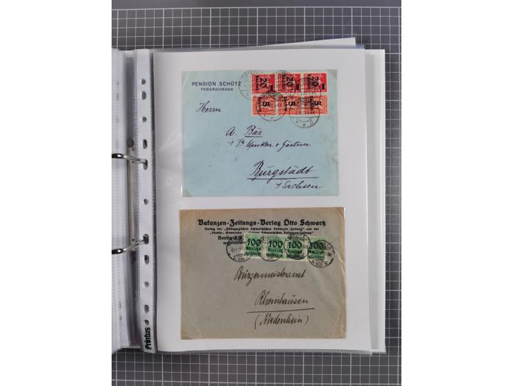 1920/23, interessante Sammlung mit ca. 570 Briefen, Karten und Ganzsachen inkl. Dienstmarken. Dabei Einzel- und Mehrfachfrank