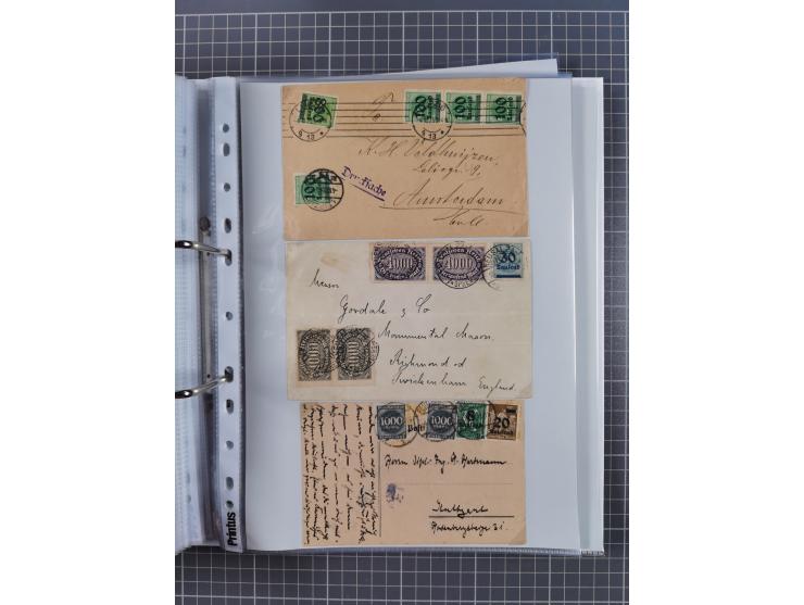 1920/23, interessante Sammlung mit ca. 570 Briefen, Karten und Ganzsachen inkl. Dienstmarken. Dabei Einzel- und Mehrfachfrank