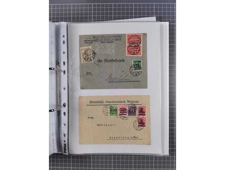 1920/23, interessante Sammlung mit ca. 570 Briefen, Karten und Ganzsachen inkl. Dienstmarken. Dabei Einzel- und Mehrfachfrank