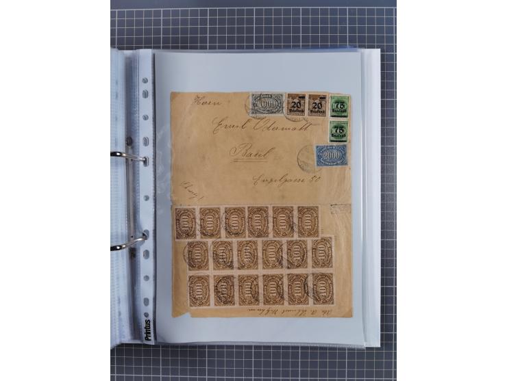 1920/23, interessante Sammlung mit ca. 570 Briefen, Karten und Ganzsachen inkl. Dienstmarken. Dabei Einzel- und Mehrfachfrank