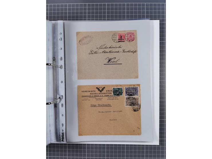 1920/23, interessante Sammlung mit ca. 570 Briefen, Karten und Ganzsachen inkl. Dienstmarken. Dabei Einzel- und Mehrfachfrank
