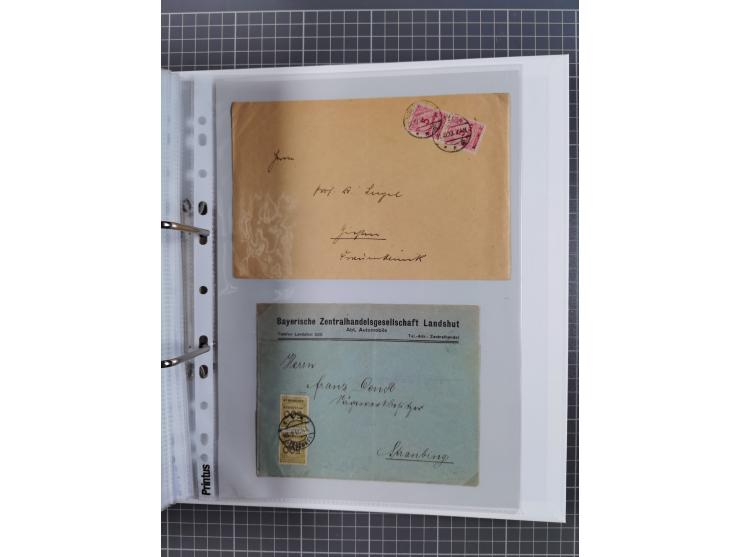 1920/23, interessante Sammlung mit ca. 570 Briefen, Karten und Ganzsachen inkl. Dienstmarken. Dabei Einzel- und Mehrfachfrank