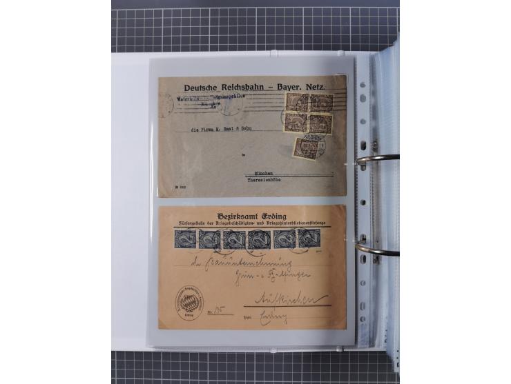 1920/23, interessante Sammlung mit ca. 570 Briefen, Karten und Ganzsachen inkl. Dienstmarken. Dabei Einzel- und Mehrfachfrank