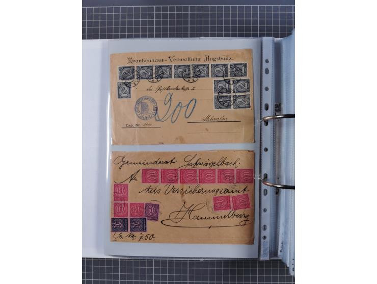 1920/23, interessante Sammlung mit ca. 570 Briefen, Karten und Ganzsachen inkl. Dienstmarken. Dabei Einzel- und Mehrfachfrank