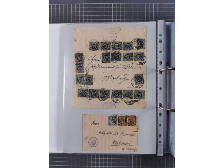 1920/23, interessante Sammlung mit ca. 570 Briefen, Karten und Ganzsachen inkl. Dienstmarken. Dabei Einzel- und Mehrfachfrank