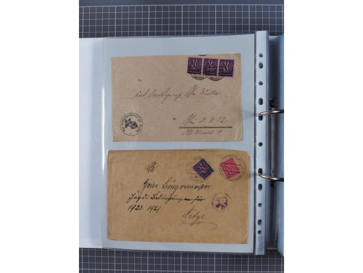 1920/23, interessante Sammlung mit ca. 570 Briefen, Karten und Ganzsachen inkl. Dienstmarken. Dabei Einzel- und Mehrfachfrank