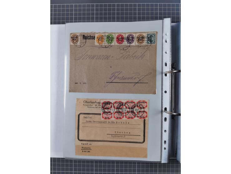 1920/23, interessante Sammlung mit ca. 570 Briefen, Karten und Ganzsachen inkl. Dienstmarken. Dabei Einzel- und Mehrfachfrank