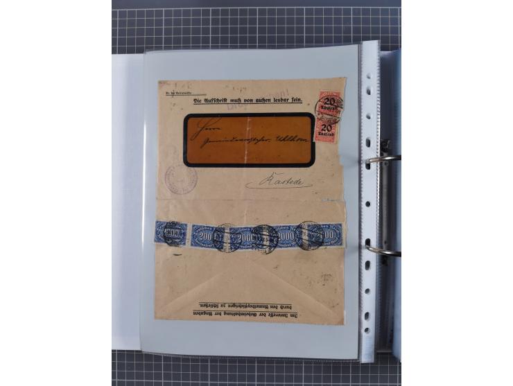 1920/23, interessante Sammlung mit ca. 570 Briefen, Karten und Ganzsachen inkl. Dienstmarken. Dabei Einzel- und Mehrfachfrank