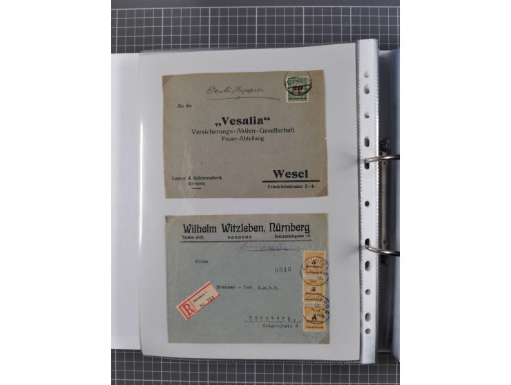 1920/23, interessante Sammlung mit ca. 570 Briefen, Karten und Ganzsachen inkl. Dienstmarken. Dabei Einzel- und Mehrfachfrank