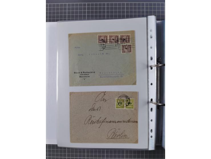 1920/23, interessante Sammlung mit ca. 570 Briefen, Karten und Ganzsachen inkl. Dienstmarken. Dabei Einzel- und Mehrfachfrank