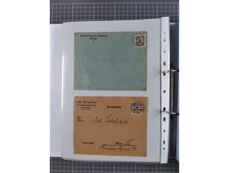 1920/23, interessante Sammlung mit ca. 570 Briefen, Karten und Ganzsachen inkl. Dienstmarken. Dabei Einzel- und Mehrfachfrank