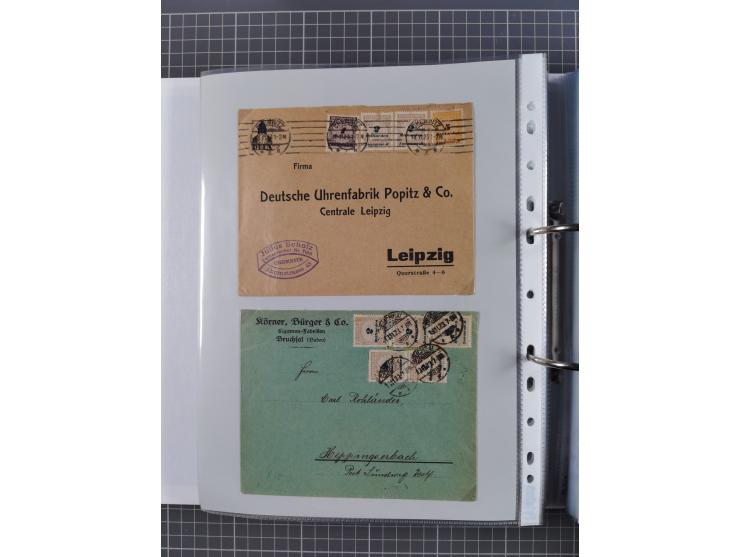 1920/23, interessante Sammlung mit ca. 570 Briefen, Karten und Ganzsachen inkl. Dienstmarken. Dabei Einzel- und Mehrfachfrank