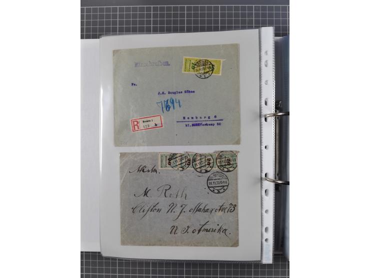 1920/23, interessante Sammlung mit ca. 570 Briefen, Karten und Ganzsachen inkl. Dienstmarken. Dabei Einzel- und Mehrfachfrank