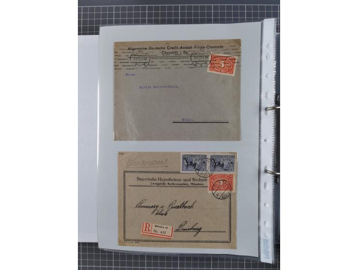 1920/23, interessante Sammlung mit ca. 570 Briefen, Karten und Ganzsachen inkl. Dienstmarken. Dabei Einzel- und Mehrfachfrank