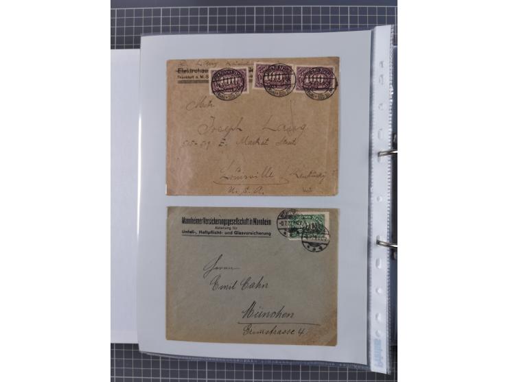 1920/23, interessante Sammlung mit ca. 570 Briefen, Karten und Ganzsachen inkl. Dienstmarken. Dabei Einzel- und Mehrfachfrank