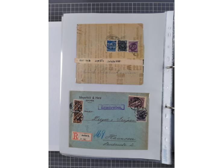 1920/23, interessante Sammlung mit ca. 570 Briefen, Karten und Ganzsachen inkl. Dienstmarken. Dabei Einzel- und Mehrfachfrank